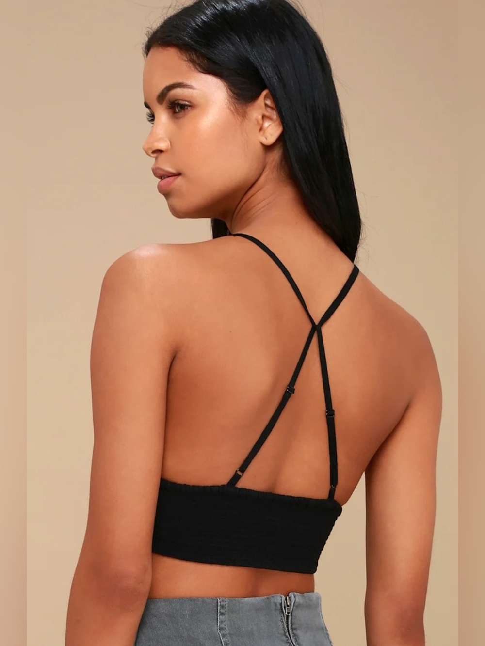 Free People Black Lace Bralette Tank L - Picture 3 of 7